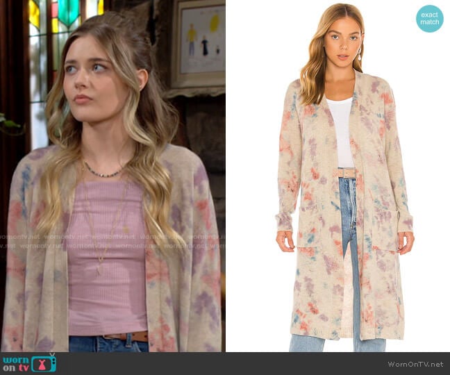 27 Miles Malibu Alva Tie Dye Duster worn by Faith Newman (Reylynn Caster) on The Young and the Restless