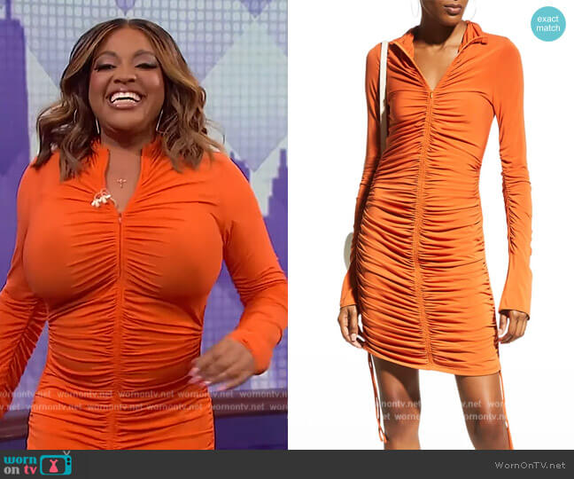 Nolan Ruched Zip-Front Dress by A.L.C. worn by Sherri Shepherd worn on the Wendy Williams Show