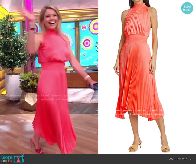 Renzo Pleated Blouson Dress by A.L.C. worn by Sara Haines on The View