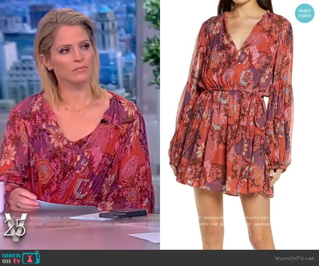 Elise Long Sleeve Silk Minidress by A.L.C. worn by Sara Haines on The View