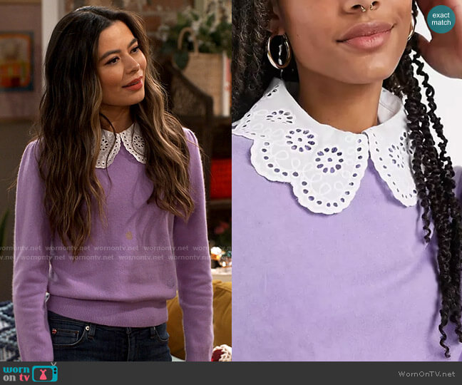 ASOS DESIGN Broderie Frill Collar worn by Carly Shay (Miranda Cosgrove) on iCarly