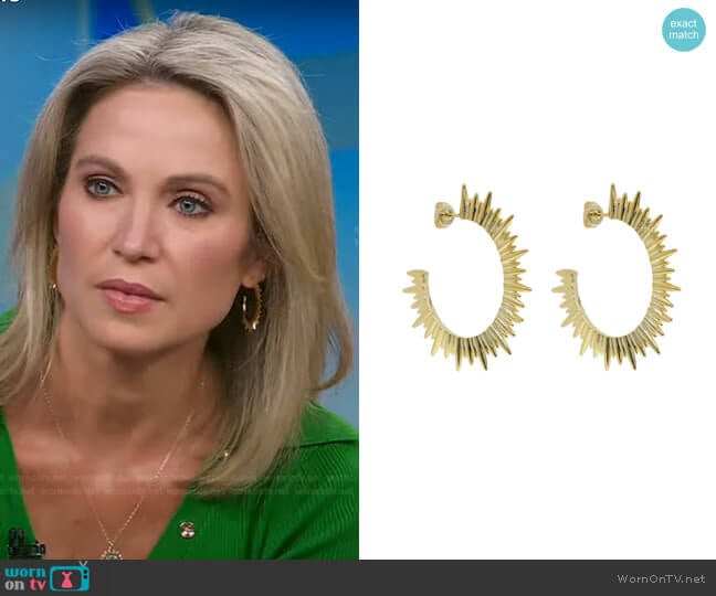 Sunburst Hoops by Accessory Concierge worn by Amy Robach on Good Morning America