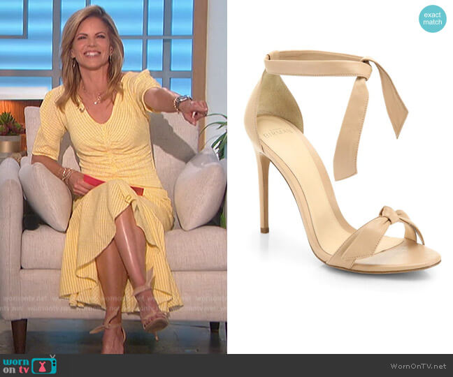 Clarita Bow Leather Sandals by Alexandre Birman worn by Natalie Morales on The Talk