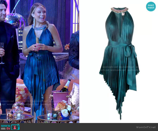 Alexandre Vauthier Crystal-embellished Pleated Minidress worn by Abby Newman (Melissa Ordway) on The Young and the Restless