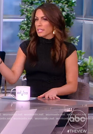 Alyssa Farah's black cap sleeve dress on The View