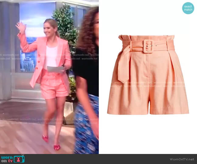 Ashford Linen Blend Shorts by Veronica Beard worn by Sara Haines on The View