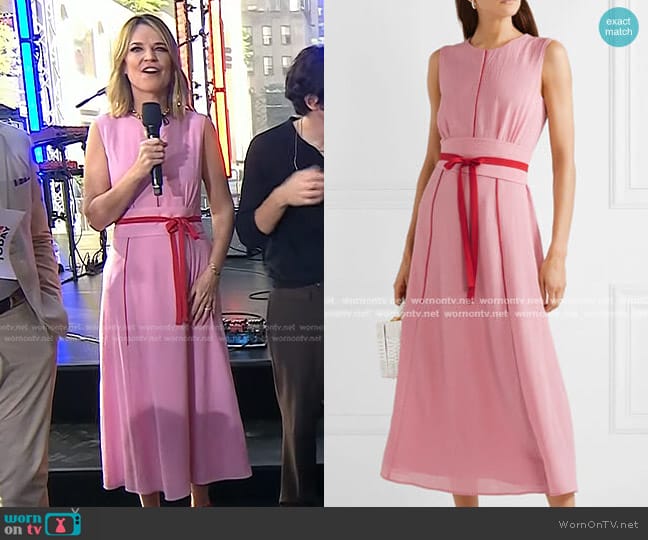 Belted Voile Midi Dress by Cefinn worn by Savannah Guthrie on Today