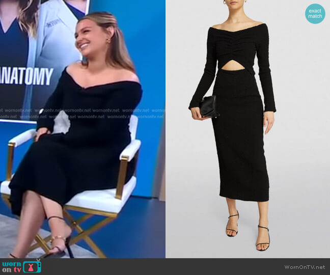 Minerva Off-The-Shoulder Dress by Camilla and Marc worn by Camilla Luddington on GMA