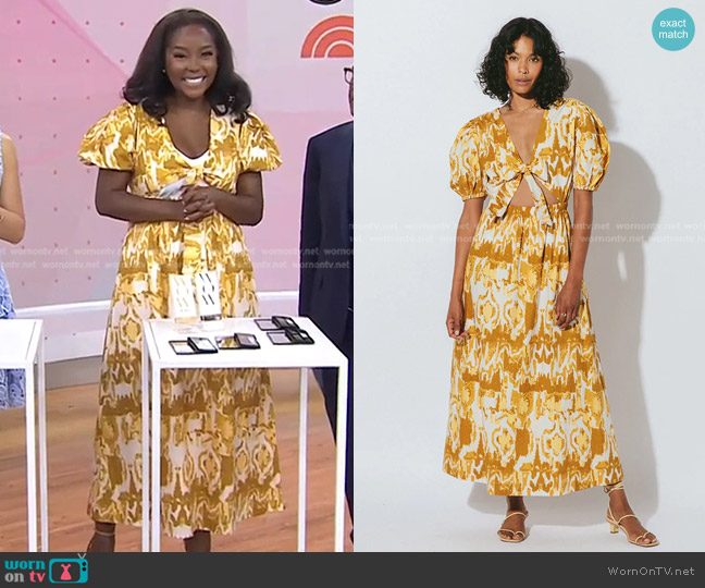 WornOnTV: Makho’s yellow print cutout dress on Today | Makho Ndlovu ...