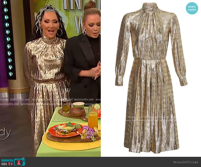 Culotte Jumpsuit Lame by Celine worn by Michelle Visage on The Wendy Williams Show