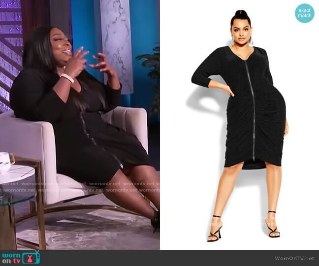 Zip Front Dress by City Chic worn by Loni Love on The Real