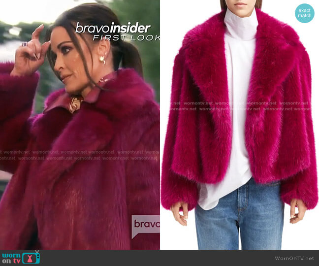 Faux Fur Teddy Bear Jacket by Dries van Noten worn by Kyle Richards on The Real Housewives of Beverly Hills