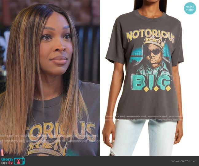 Notorious B.I.G. Crown Weekend Cotton Graphic Tee by DayDreamer worn by Malika on The Kardashians