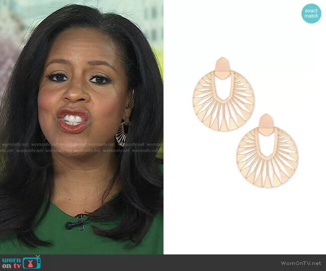 Didi Sunburst Earrings in Rose Gold by Kendra Scott worn by Sheinelle Jones on Today