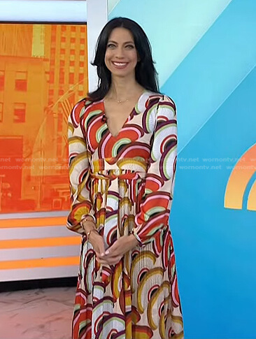 Dr. Natalie Azar’s printed v-neck dress on Today