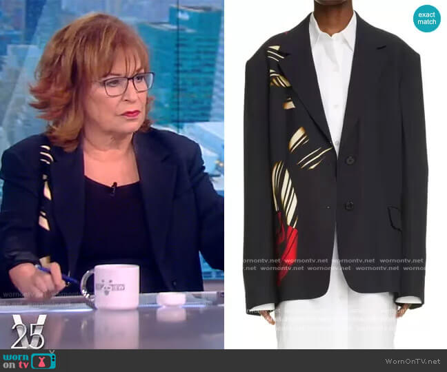 Bird Scarf Print Oversize Blazer by Dries Van Noten worn by Joy Behar on The View