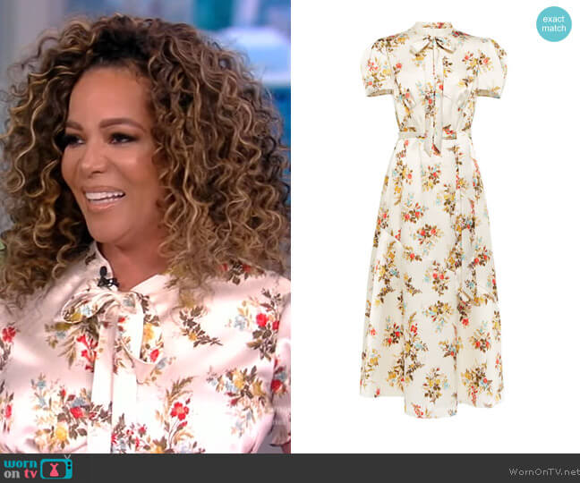 Elmer Floral-Print Crepe De Chine Midi Dress by Erdem worn by Sunny Hostin on The View