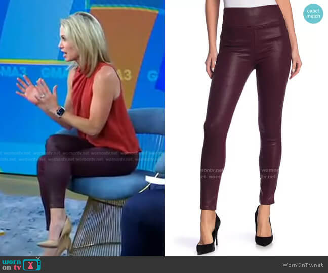 Faux Leather Pants by Level 99 worn by Amy Robach on Good Morning America