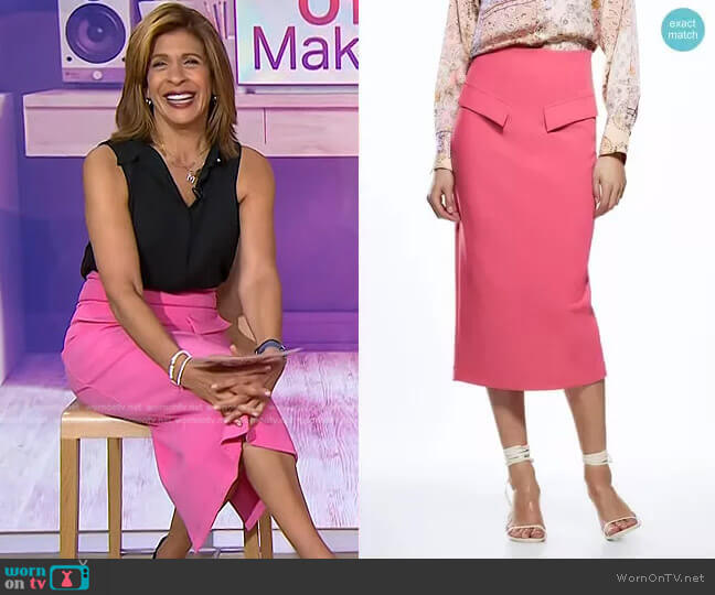 WornOnTV: Hoda’s black sleeveless top and pink skirt on Today | Hoda ...