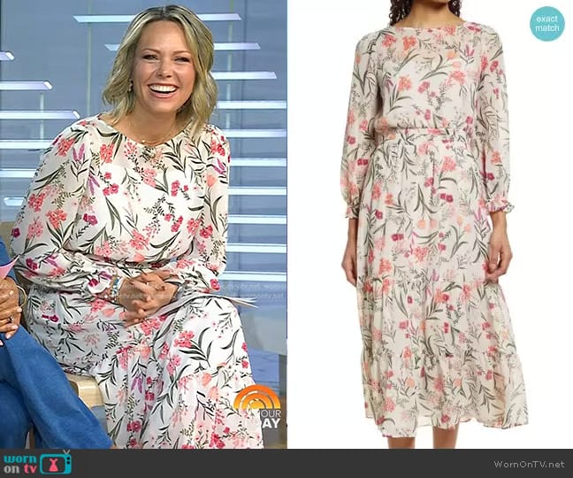 Floral Long Sleeve Midi Dress by Eliza J worn by Dylan Dreyer on Today