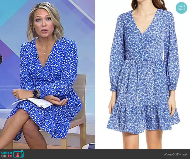 Floral Surplice Neck Long Sleeve Fit & Flare Dress by Eliza J worn by Dylan Dreyer on Today