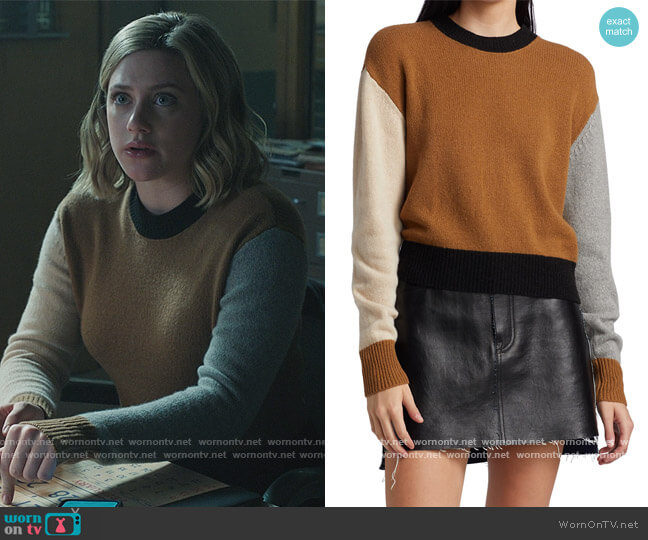 Colorblock Crew Sweater by Frame worn by Betty Cooper (Lili Reinhart) on Riverdale