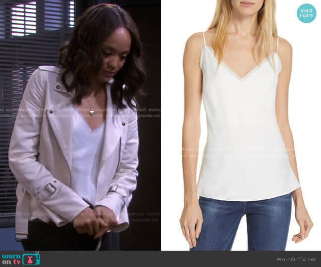 Fray Edge Satin Camisole by Frame worn by Lani Price (Sal Stowers) on Days of our Lives