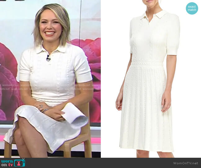 Elliott Cable Knit Polo Sweater Dress by Gal Meets Glam worn by Dylan Dreyer  on Today