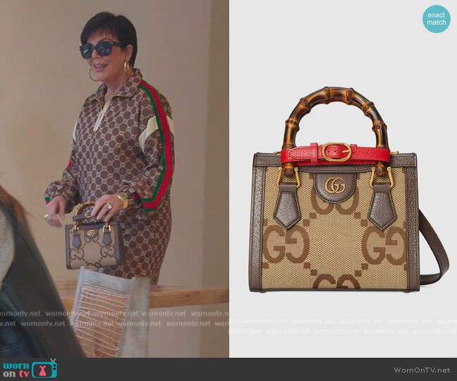 Diana jumbo GG mini tote bag by Gucci worn by Kris Jenner (Kris Jenner) on The Kardashians