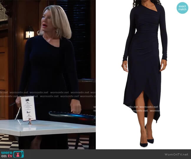 Giorgia Jersey Cocktail Dress by Halston worn by Nina Reeves (Cynthia Watros) on General Hospital