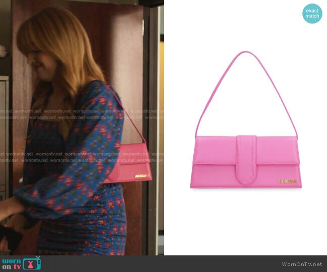 Le Bambino Long Leather Shoulder Bag by Jacquemus worn by Kirby Anders (Maddison Brown) on Dynasty