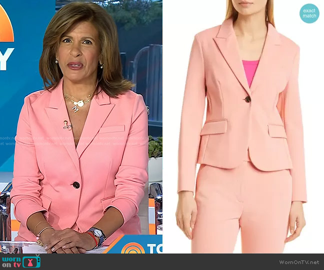 Jatiani One-Button Crop Blazer by Boss worn by Hoda Kotb on Today