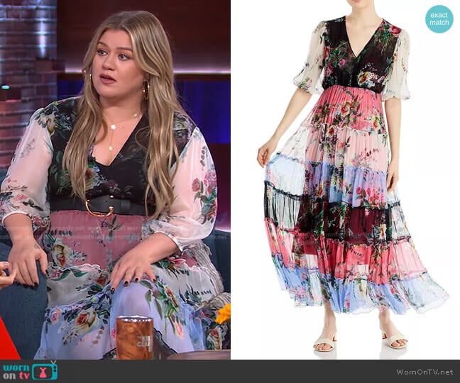 Juliet Tiered Silk Maxi Dress by Johnny Was worn by Kelly Clarkson on The Kelly Clarkson Show