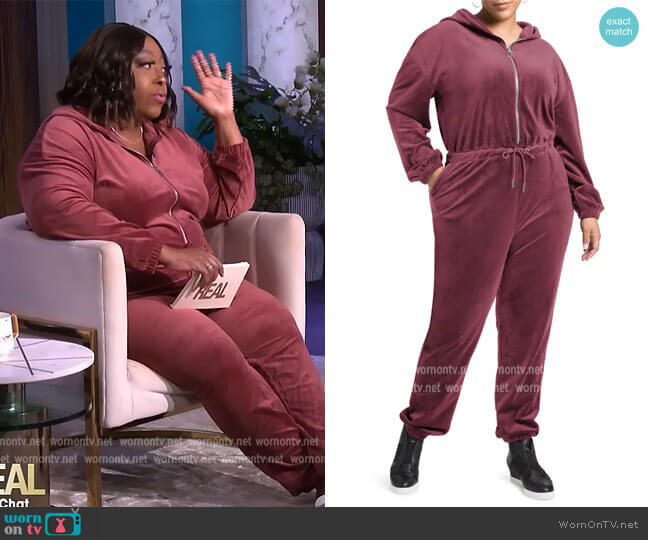 WornOnTV: Loni’s burgundy velvet jumpsuit on The Real | Loni Love ...