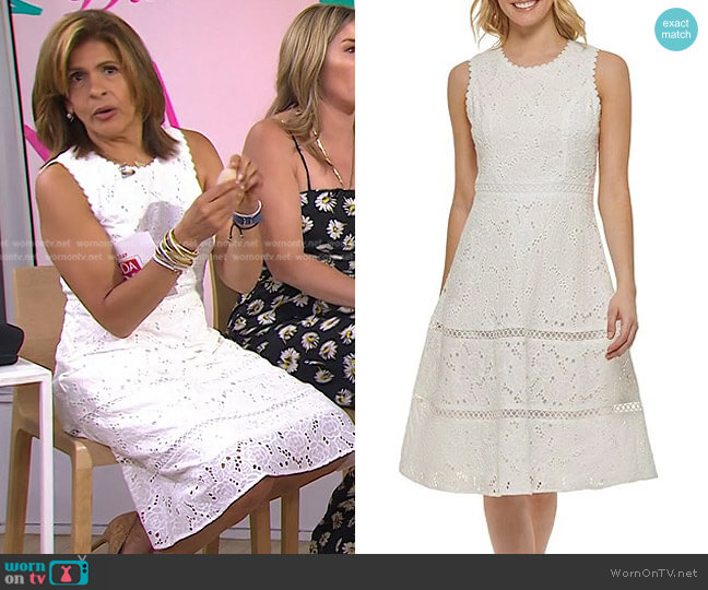 WornOnTV: Hoda’s white sleeveless lace dress on Today | Hoda Kotb ...