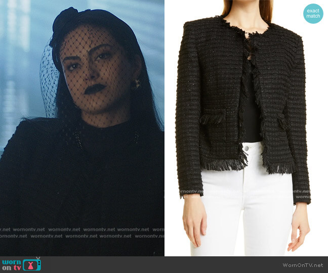 Angelina Sequin Tweed Jacket by L'Agence worn by Veronica Lodge (Camila Mendes) on Riverdale