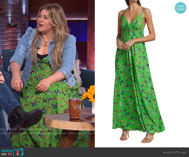 Sachi Empire Drawstring Dress by L'Agence worn by Kelly Clarkson on The Kelly Clarkson Show