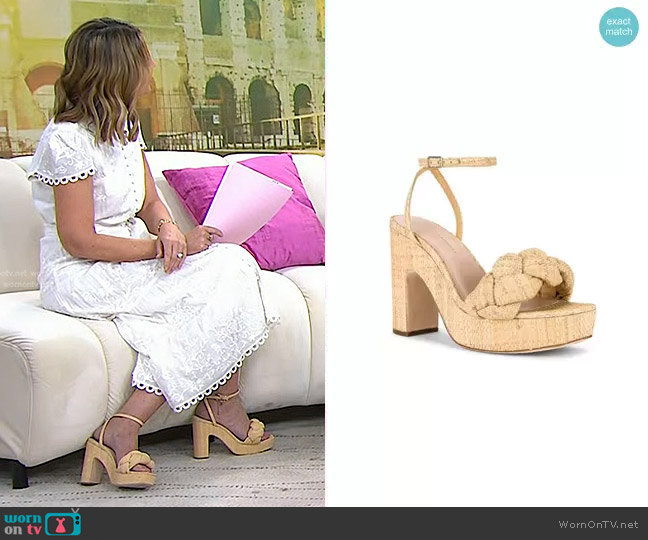 Loeffler Randall Fae Platform Heel Sandals worn by Savannah Guthrie on Today