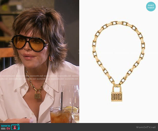 Lucky Locket Necklace by Dior worn by Lisa Rinna on The Real Housewives of Beverly Hills