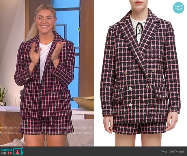 Vitrite Blazer and Shorts by Maje worn by Amanda Kloots on The Talk