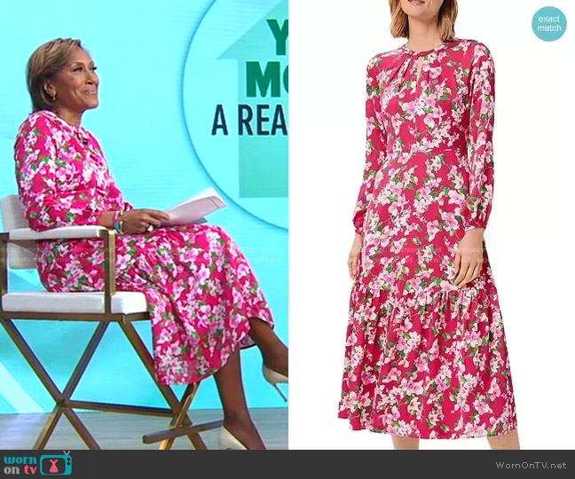 Marilyn Floral Print Dress by Hobbs London worn by Robin Roberts on Good Morning America