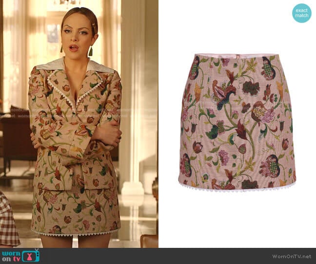 Sophie Mini Skirt by Markarian worn by Fallon Carrington (Elizabeth Gillies) on Dynasty