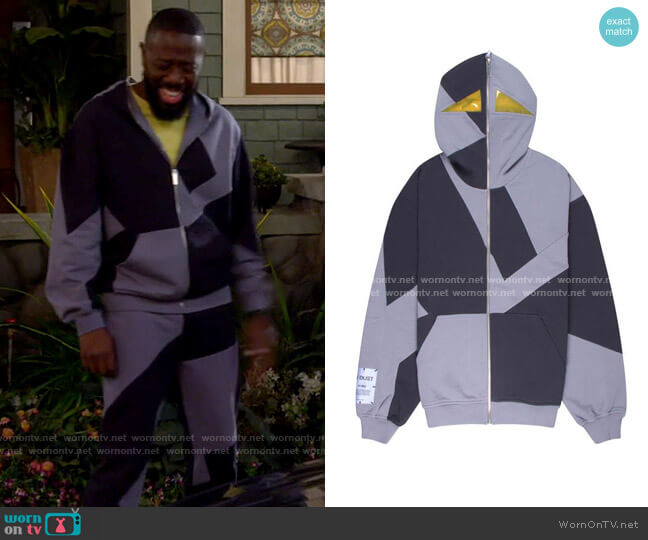 McQ Dazzle Full Zip Hoodie worn by Malcom (Sheaun McKinney) on The Neighborhood