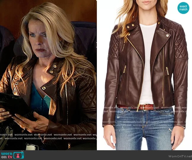 Quilted Moto Jacket by Michael Kors worn by Felicia Scorpio (Kristina Wagner) on General Hospital