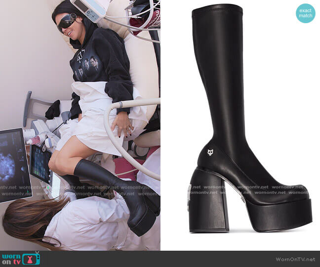 Spice 140mm platform boots by Naked Wolfe worn by Kourtney Kardashian (Kourtney Kardashian) on The Kardashians