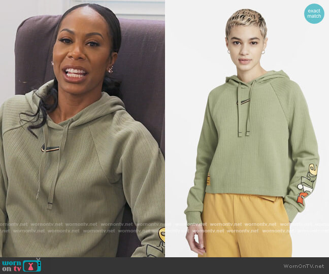 Green Hoodie by Nike worn by Sanya Richards-Ross  on The Real Housewives of Atlanta