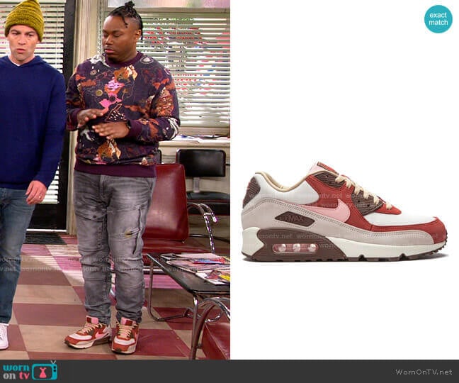 Nike x Dave's Quality Meat Air Max 90 Retro sneakers worn by Marty (Marcel Spears) on The Neighborhood