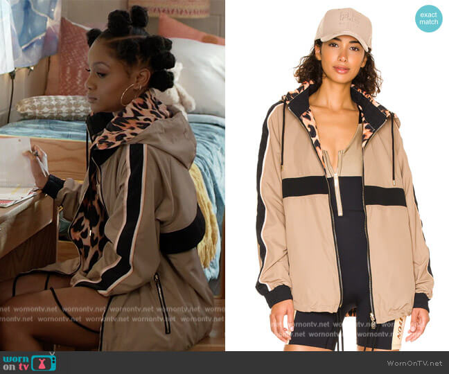 Man Down Reversible Jacket by PE Nation worn by Simone (Geffri Hightower) on All American Homecoming