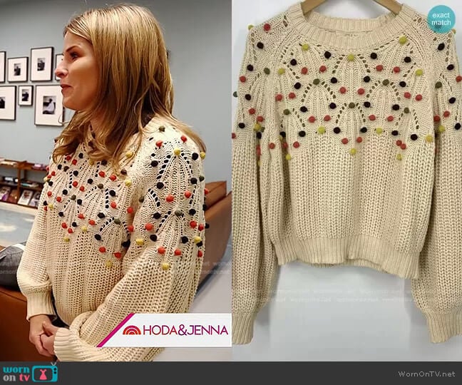 Pom Pom Sweater by The Great worn by Jenna Bush Hager on Today