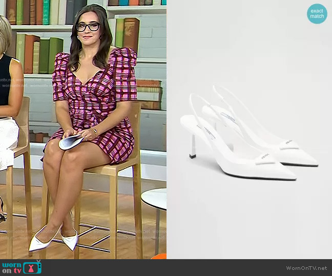 Prada Brushed Leather Slingback Pumps worn by Savannah Sellers on Today